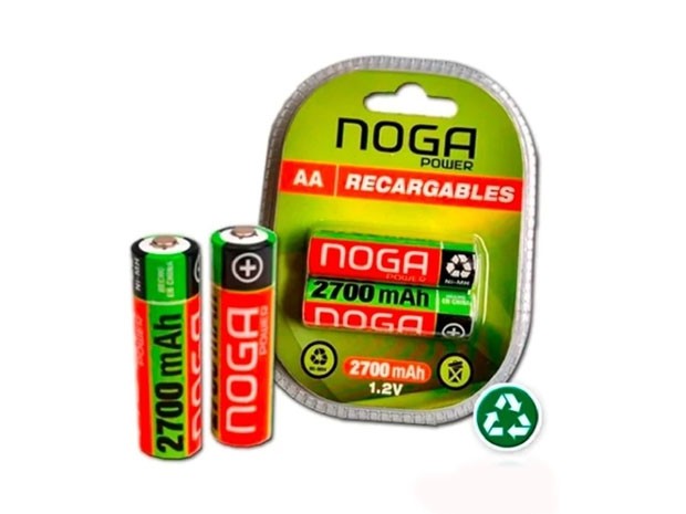 &u+  PILA AA RECARGABLE NOGA 2700 MHA X 2